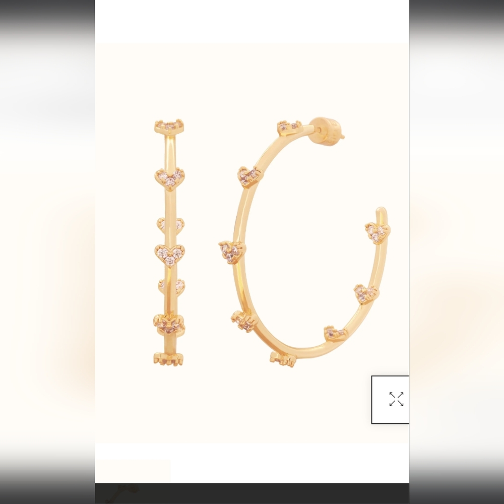 New Alicia Bonnie Isabella Hoop Earrings CZ 18k Gold Plated